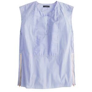 J.crew Sleeveless side-zip top in stripe women’s size 00